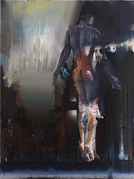 Rayk Goetze: Der Fall, 2016, oil and acrylic on canvas, 80 x 60 cm
